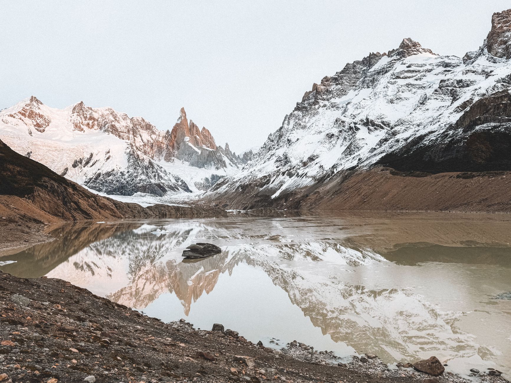 Patagonia glacial lake and rugged peaks